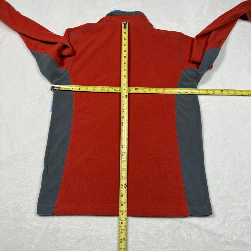Columbia Klamath Range II Pullover Mens Small Red Gray Half Zip Fleece UPF 50‎